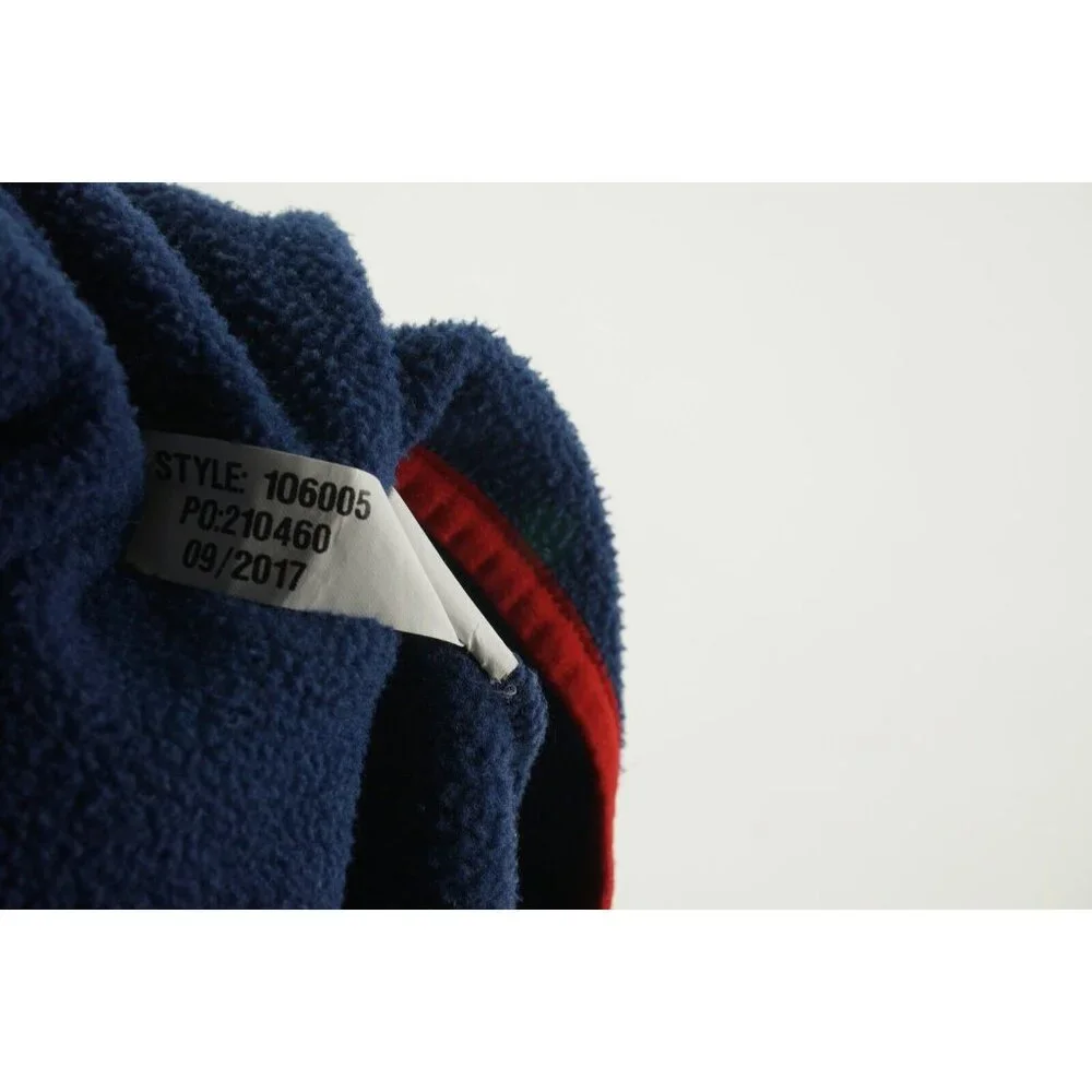 Vineyard Vines Mens Small Blue Red Colorblock Fleece Snap Pullover Whale Sweater
